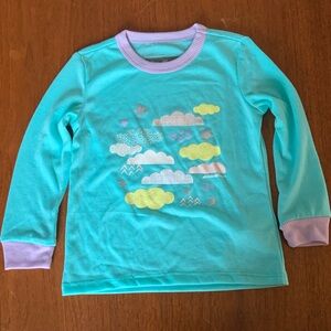 😊FREE😊 NWOT Eddie Bauer Turquoise Long Sleeve with Cloud Design size 3T